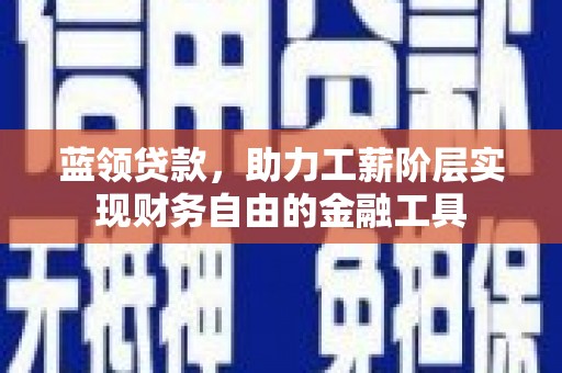 沭阳蓝领贷款，助力工薪阶层实现财务自由的金融工具