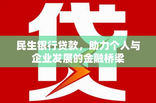沭阳民生银行贷款，助力个人与企业发展的金融桥梁