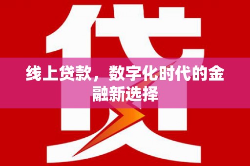 沭阳线上贷款，数字化时代的金融新选择